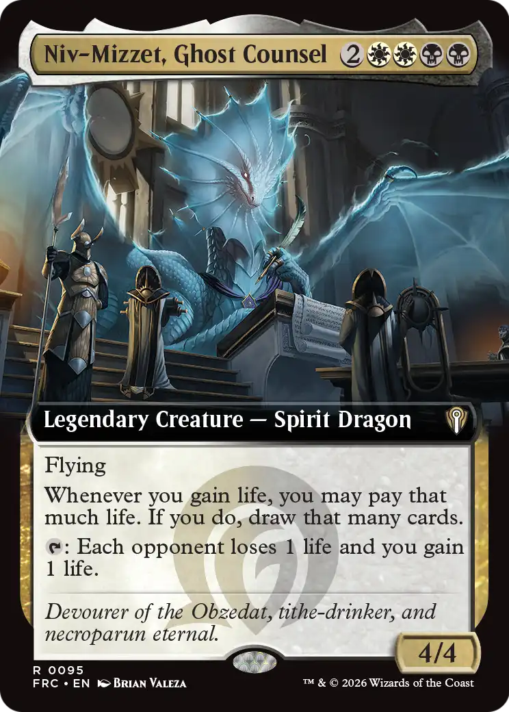 Niv-Mizzet, Ghost Counsel (Extended Art) [Reality Fracture Commander] | Red Claw Gaming