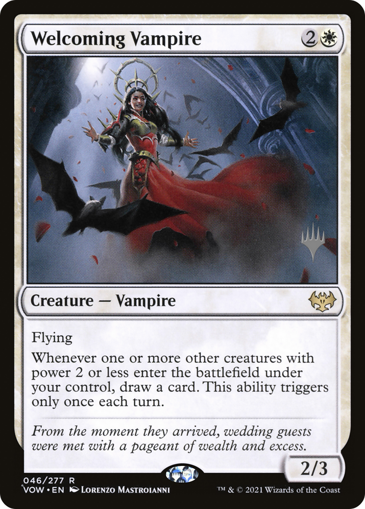 Welcoming Vampire (Promo Pack) [The Brothers' War Promos] MTG Single Magic: The Gathering | Red Claw Gaming