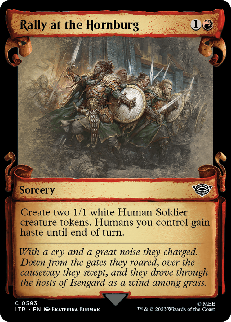 Rally at the Hornburg [The Lord of the Rings: Tales of Middle-Earth Showcase Scrolls] MTG Single Magic: The Gathering | Red Claw Gaming
