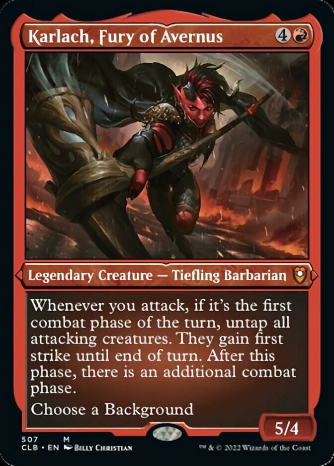 Karlach, Fury of Avernus (Foil Etched) [Commander Legends: Battle for Baldur's Gate] MTG Single Magic: The Gathering | Red Claw Gaming