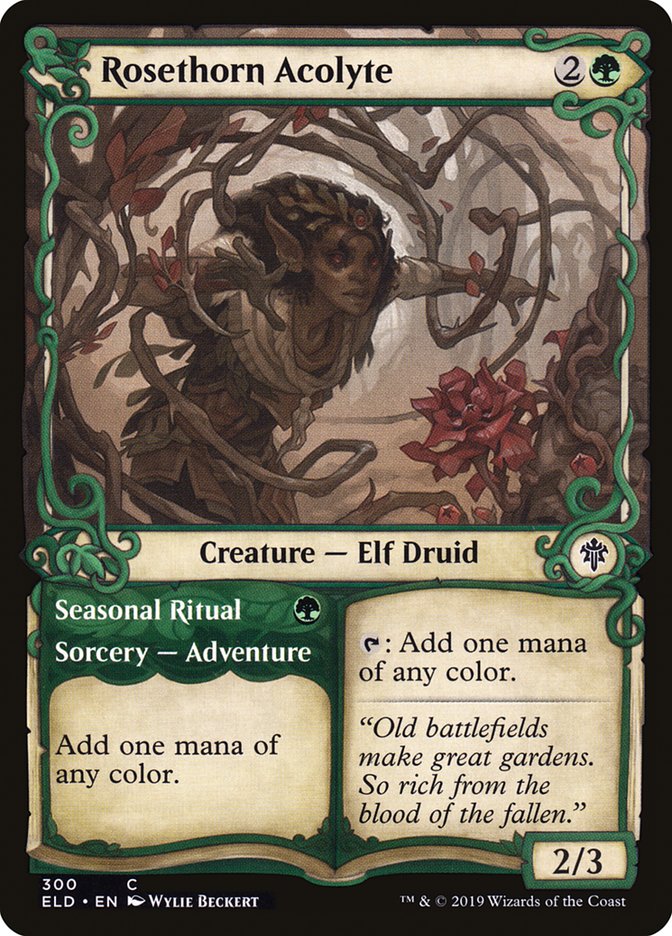 Rosethorn Acolyte // Seasonal Ritual (Showcase) [Throne of Eldraine] MTG Single Magic: The Gathering | Red Claw Gaming