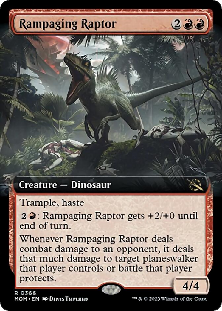 Rampaging Raptor (Extended Art) [March of the Machine] MTG Single Magic: The Gathering    | Red Claw Gaming