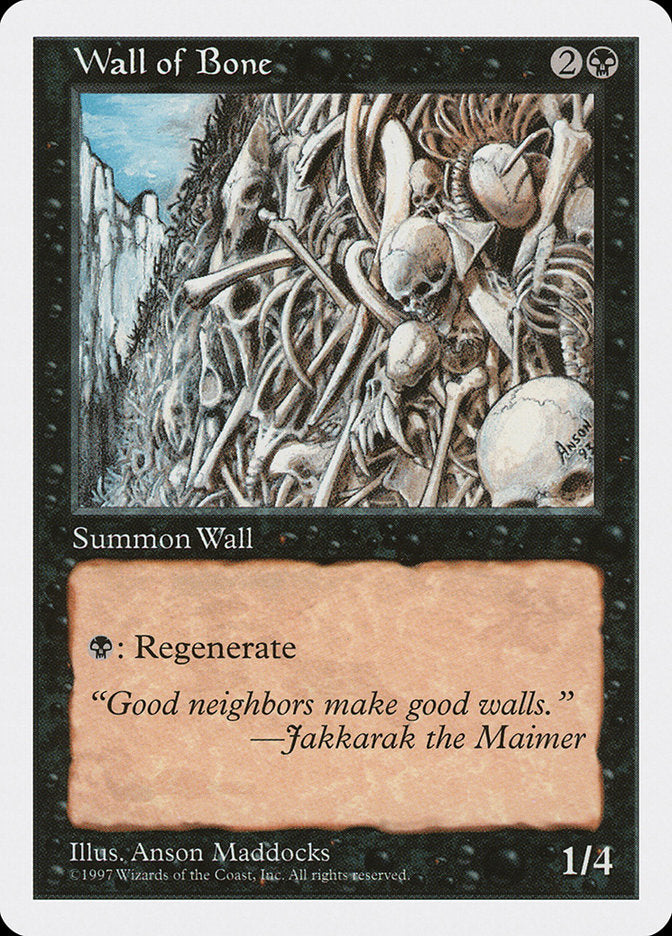 Wall of Bone [Fifth Edition] MTG Single Magic: The Gathering | Red Claw Gaming