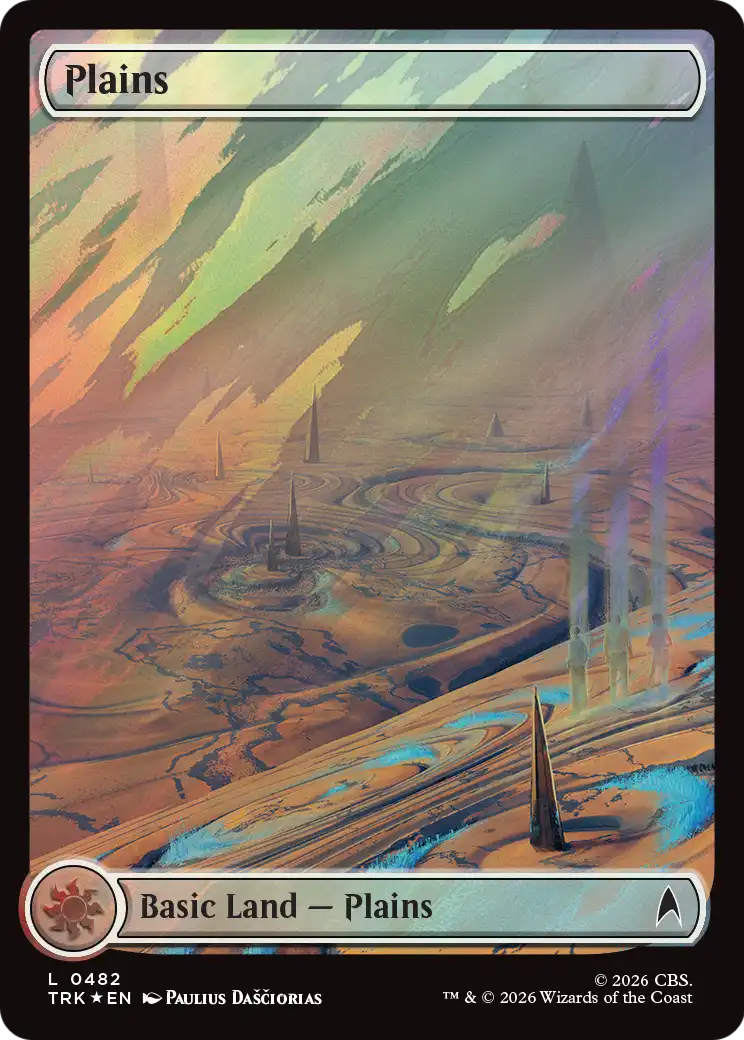 Plains (0482) (Surge Foil) [Star Trek] MTG Single Magic: The Gathering | Red Claw Gaming