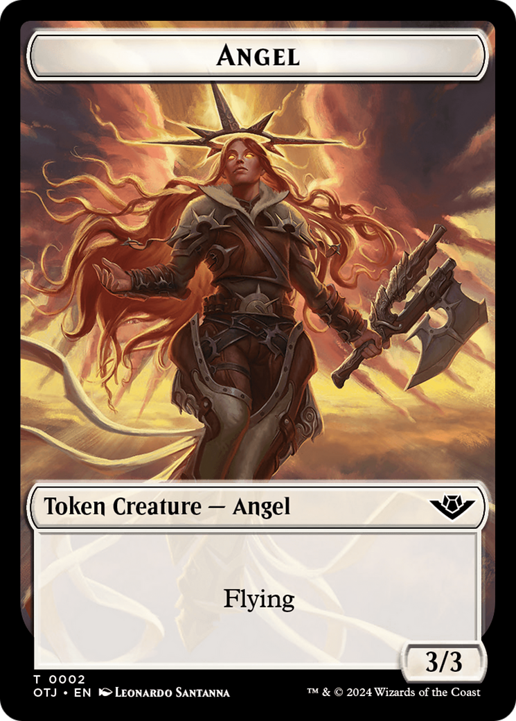 Angel Token [Outlaws of Thunder Junction Tokens] MTG Single Magic: The Gathering    | Red Claw Gaming