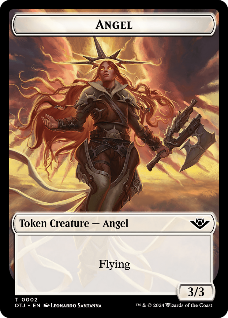 Treasure // Angel Double-Sided Token [Outlaws of Thunder Junction Tokens] MTG Single Magic: The Gathering | Red Claw Gaming