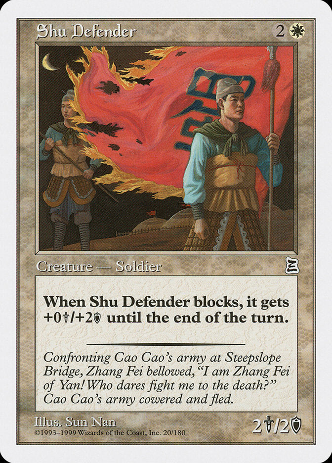 Shu Defender [Portal Three Kingdoms] MTG Single Magic: The Gathering | Red Claw Gaming