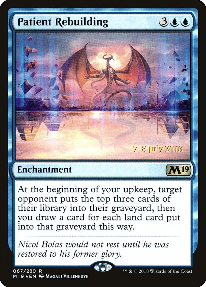 Patient Rebuilding [Core Set 2019 Prerelease Promos] MTG Single Magic: The Gathering | Red Claw Gaming