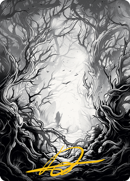 Forest 1 Art Card (Gold-Stamped Signature) [Innistrad: Midnight Hunt Art Series] MTG Single Magic: The Gathering | Red Claw Gaming
