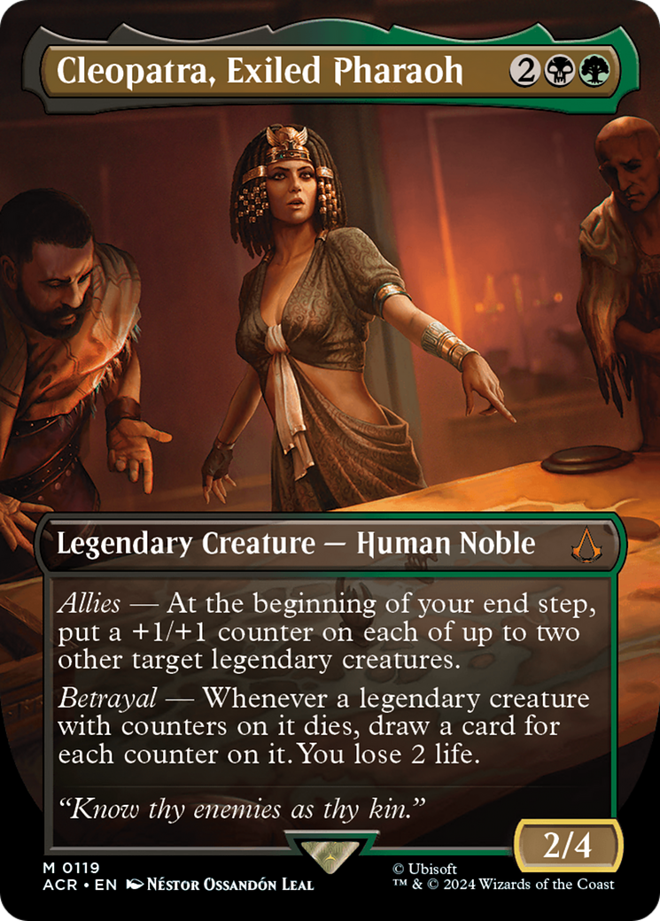 Cleopatra, Exiled Pharaoh (Borderless) [Assassin's Creed] MTG Single Magic: The Gathering | Red Claw Gaming