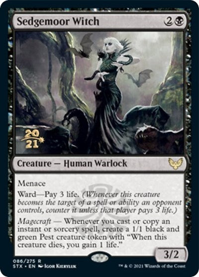 Sedgemoor Witch [Strixhaven: School of Mages Prerelease Promos] MTG Single Magic: The Gathering | Red Claw Gaming