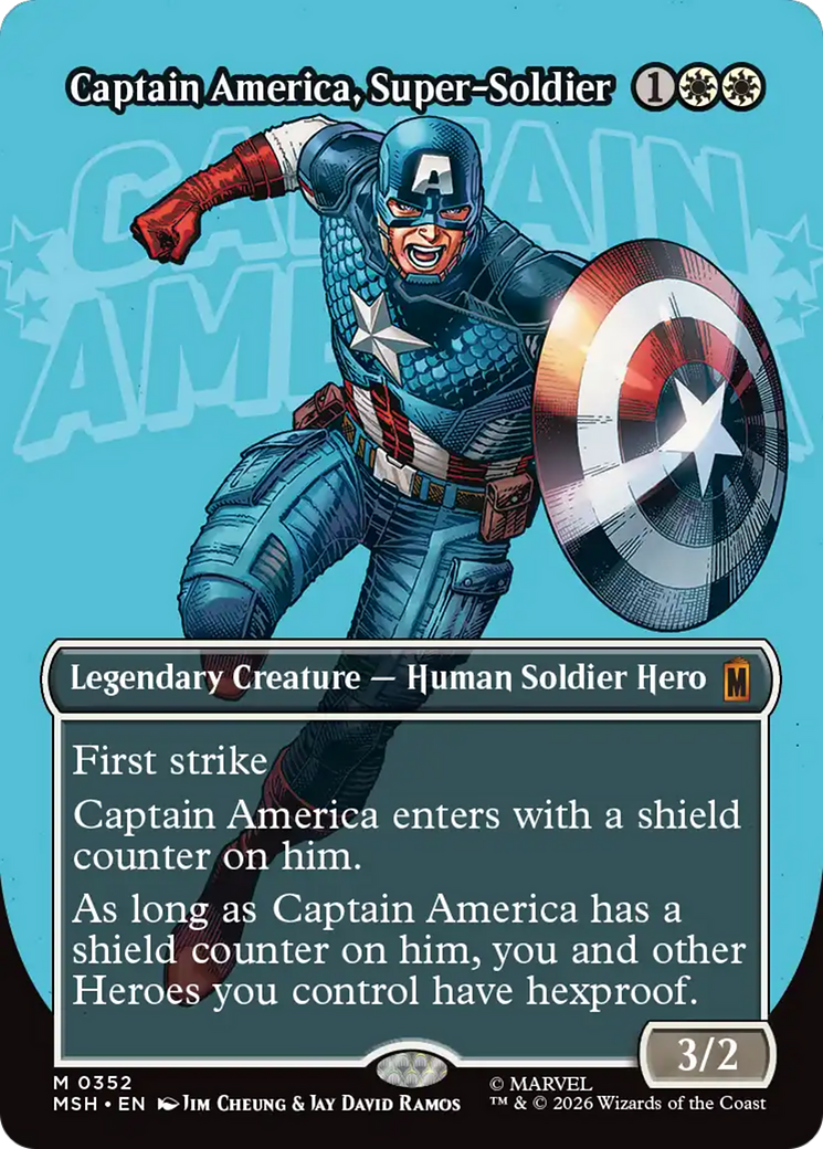 Captain America, Super-Soldier (Borderless) (0352) [Marvel Super Heroes] MTG Single Magic: The Gathering | Red Claw Gaming
