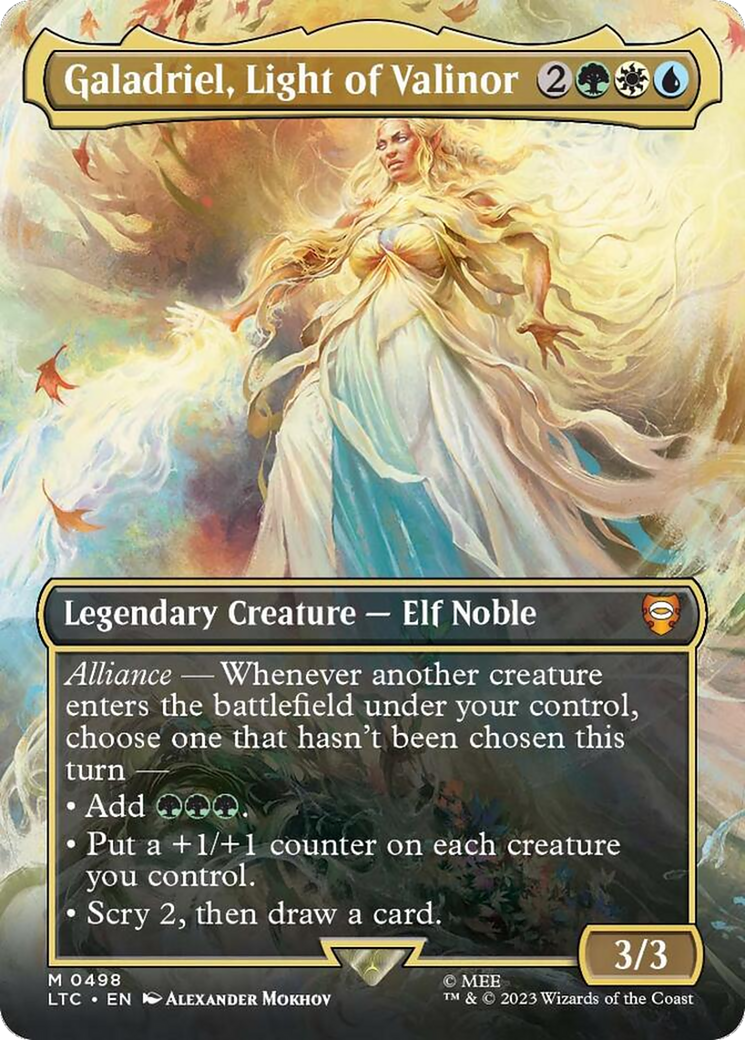 Galadriel, Light of Valinor (Borderless) [The Lord of the Rings: Tales of Middle-Earth Commander] MTG Single Magic: The Gathering | Red Claw Gaming