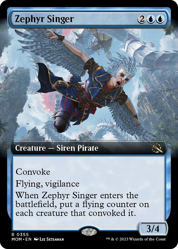 Zephyr Singer (Extended Art) [March of the Machine] MTG Single Magic: The Gathering    | Red Claw Gaming