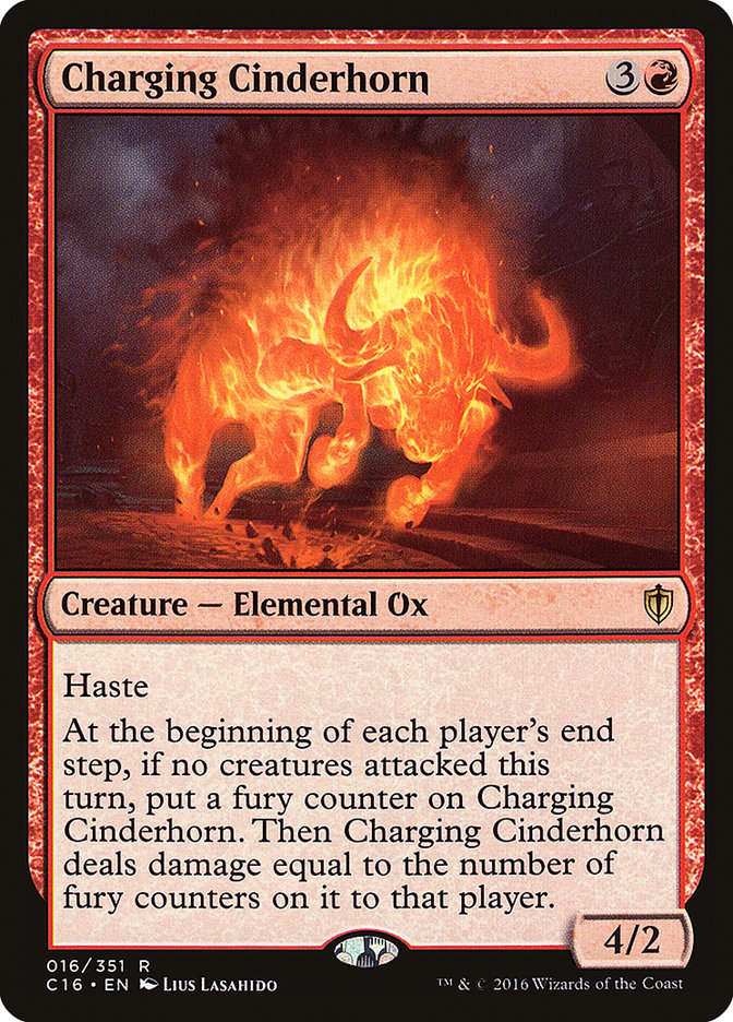Charging Cinderhorn [Commander 2016] MTG Single Magic: The Gathering | Red Claw Gaming