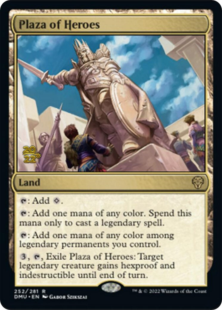 Plaza of Heroes [Dominaria United Prerelease Promos] MTG Single Magic: The Gathering | Red Claw Gaming