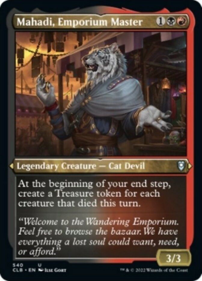 Mahadi, Emporium Master (Foil Etched) [Commander Legends: Battle for Baldur's Gate] MTG Single Magic: The Gathering | Red Claw Gaming