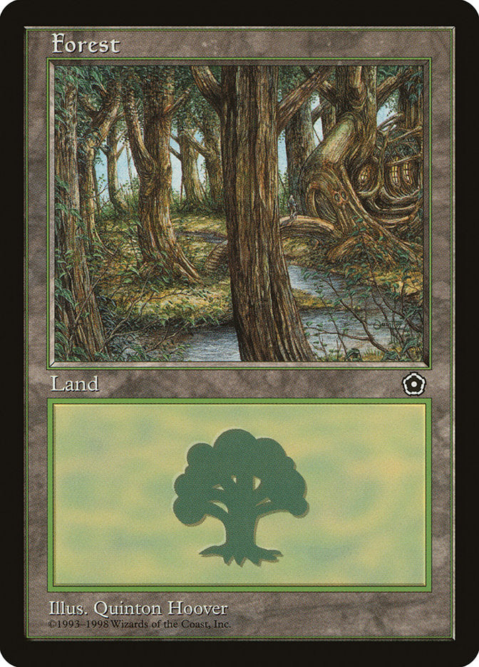 Forest (Treehouse on Right / Black Signature) [Portal Second Age] MTG Single Magic: The Gathering | Red Claw Gaming