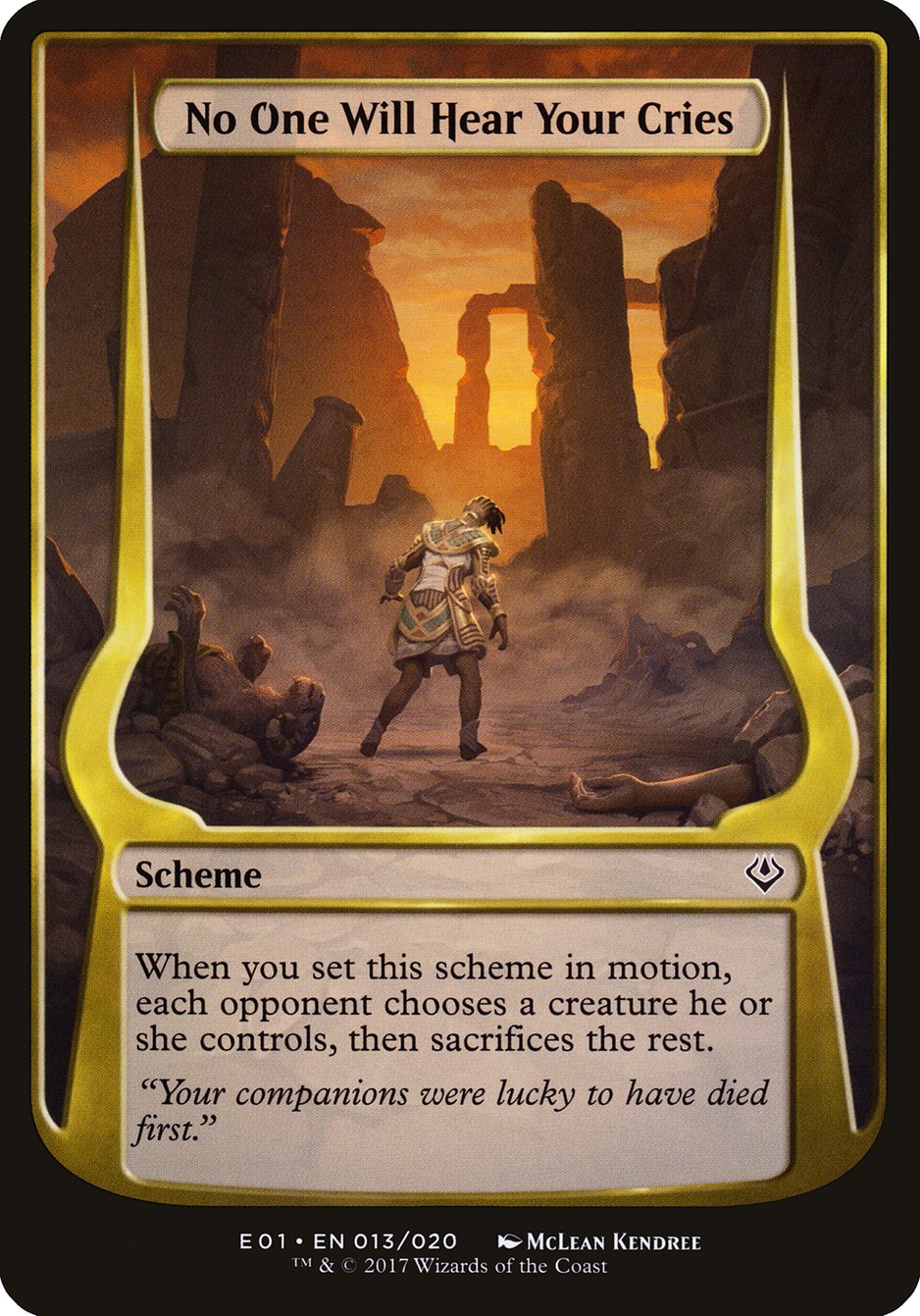 No One Will Hear Your Cries (Schemes) [Archenemy: Nicol Bolas Schemes] MTG Single Magic: The Gathering | Red Claw Gaming