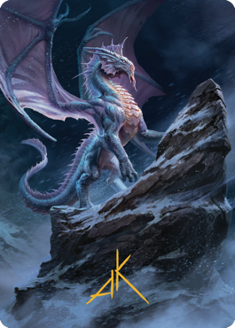 Ancient Silver Dragon Art Card (06) (Gold-Stamped Signature) [Commander Legends: Battle for Baldur's Gate Art Series] MTG Single Magic: The Gathering | Red Claw Gaming