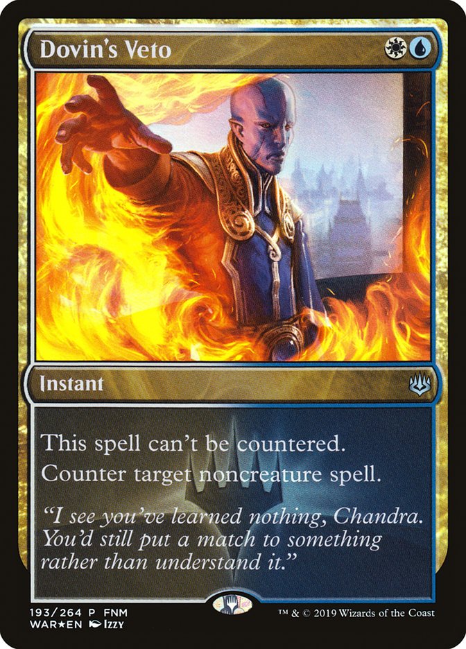 Dovin's Veto (FNM) [War of the Spark Promos] MTG Single Magic: The Gathering | Red Claw Gaming