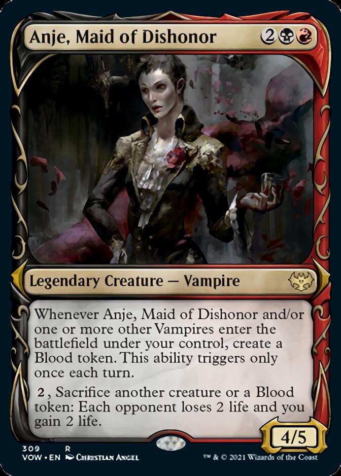 Anje, Maid of Dishonor (Showcase Fang Frame) [Innistrad: Crimson Vow] MTG Single Magic: The Gathering | Red Claw Gaming