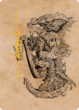 Miirym, Sentinel Wyrm Art Card (Gold-Stamped Signature) [Commander Legends: Battle for Baldur's Gate Art Series] MTG Single Magic: The Gathering | Red Claw Gaming