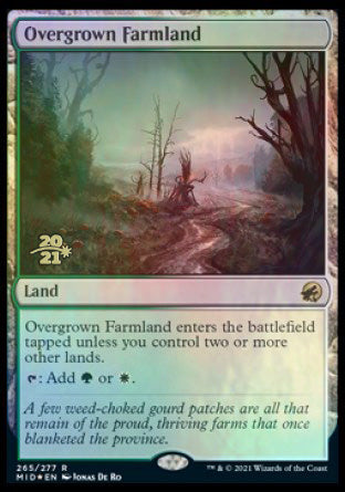 Overgrown Farmland [Innistrad: Midnight Hunt Prerelease Promos] MTG Single Magic: The Gathering | Red Claw Gaming