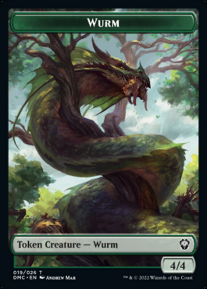 Soldier // Wurm Double-Sided Token [Dominaria United Tokens] MTG Single Magic: The Gathering | Red Claw Gaming