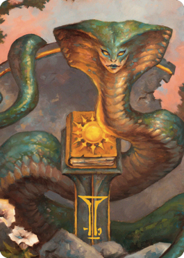 Guardian Naga Art Card (Gold-Stamped Signature) [Commander Legends: Battle for Baldur's Gate Art Series] MTG Single Magic: The Gathering | Red Claw Gaming