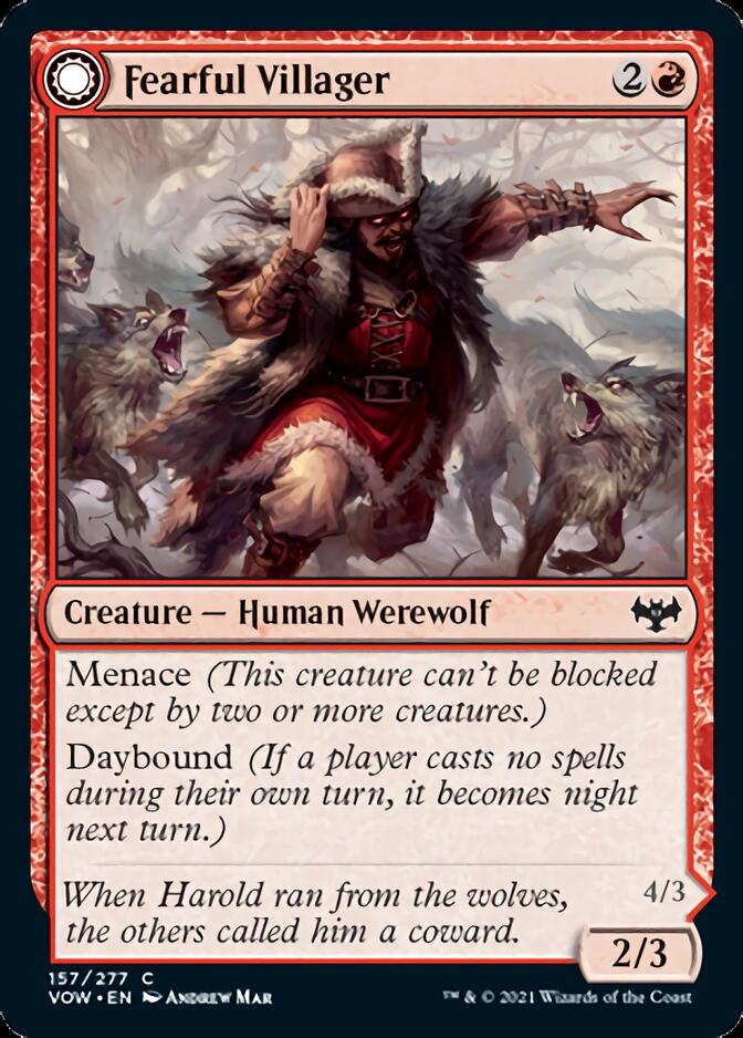 Fearful Villager // Fearsome Werewolf [Innistrad: Crimson Vow] MTG Single Magic: The Gathering | Red Claw Gaming
