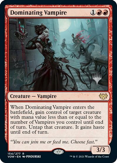 Dominating Vampire (Promo Pack) [Innistrad: Crimson Vow Promos] MTG Single Magic: The Gathering | Red Claw Gaming