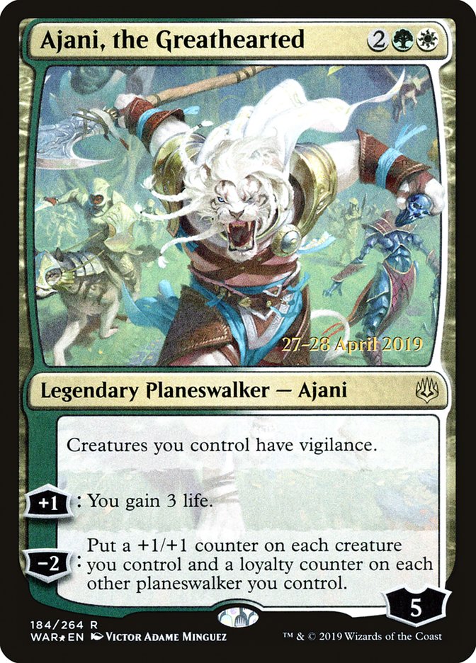 Ajani, the Greathearted [War of the Spark Prerelease Promos] MTG Single Magic: The Gathering | Red Claw Gaming