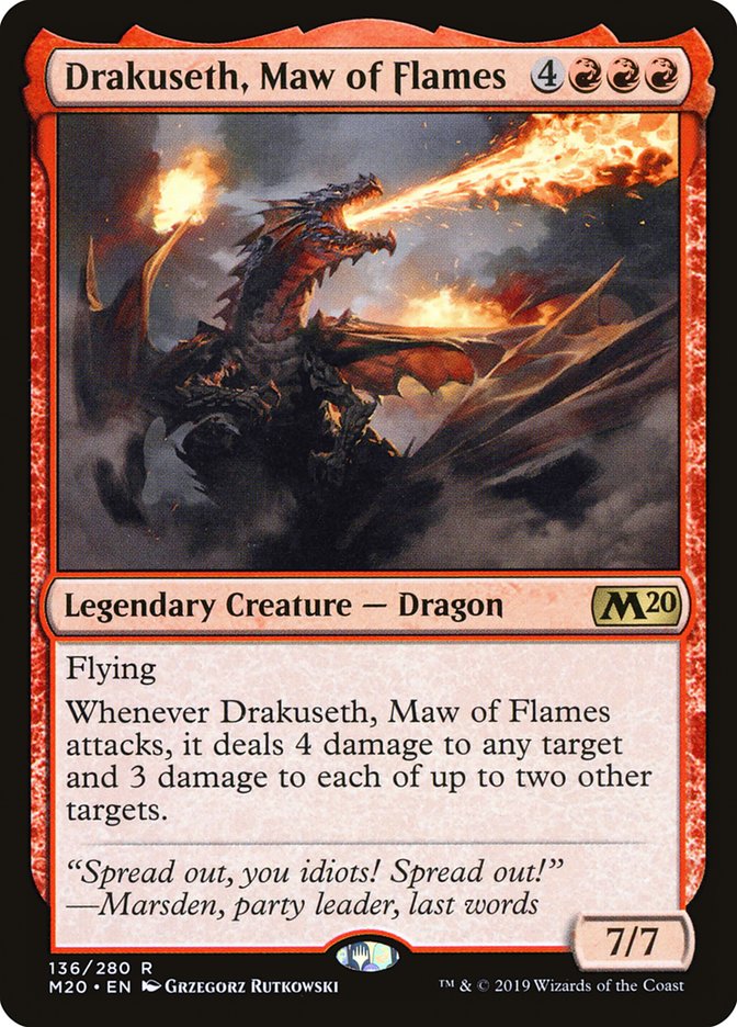 Drakuseth, Maw of Flames [Core Set 2020] MTG Single Magic: The Gathering | Red Claw Gaming