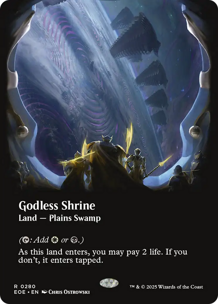 Godless Shrine (Borderless) [Edge of Eternities] MTG Single Magic: The Gathering | Red Claw Gaming