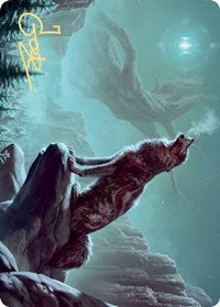 Sarulf's Packmate Art Card (Gold-Stamped Signature) [Kaldheim Art Series] MTG Single Magic: The Gathering | Red Claw Gaming