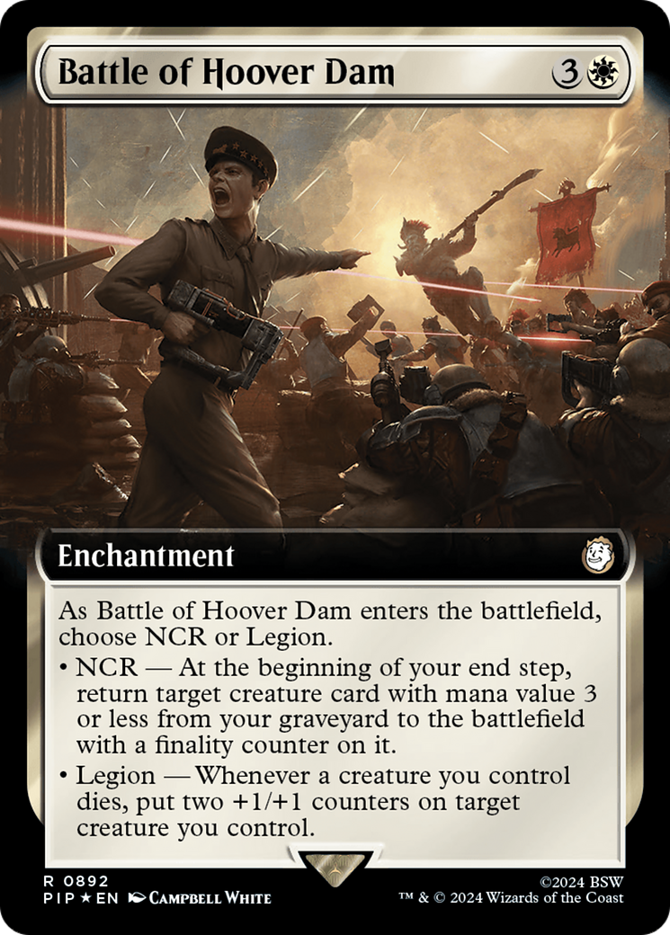 Battle of Hoover Dam (Extended Art) (Surge Foil) [Fallout] MTG Single Magic: The Gathering | Red Claw Gaming