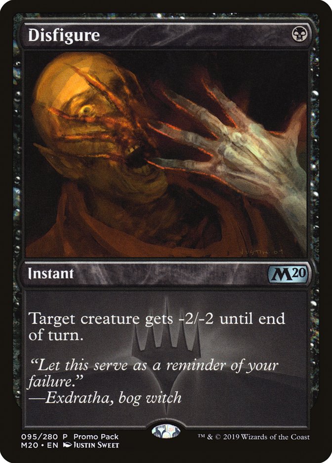 Disfigure (Promo Pack) [Core Set 2020 Promos] MTG Single Magic: The Gathering | Red Claw Gaming