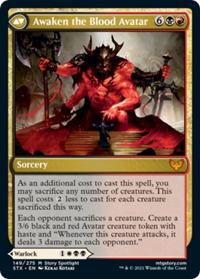 Extus, Oriq Overlord // Awaken the Blood Avatar [Strixhaven: School of Mages Prerelease Promos] MTG Single Magic: The Gathering | Red Claw Gaming