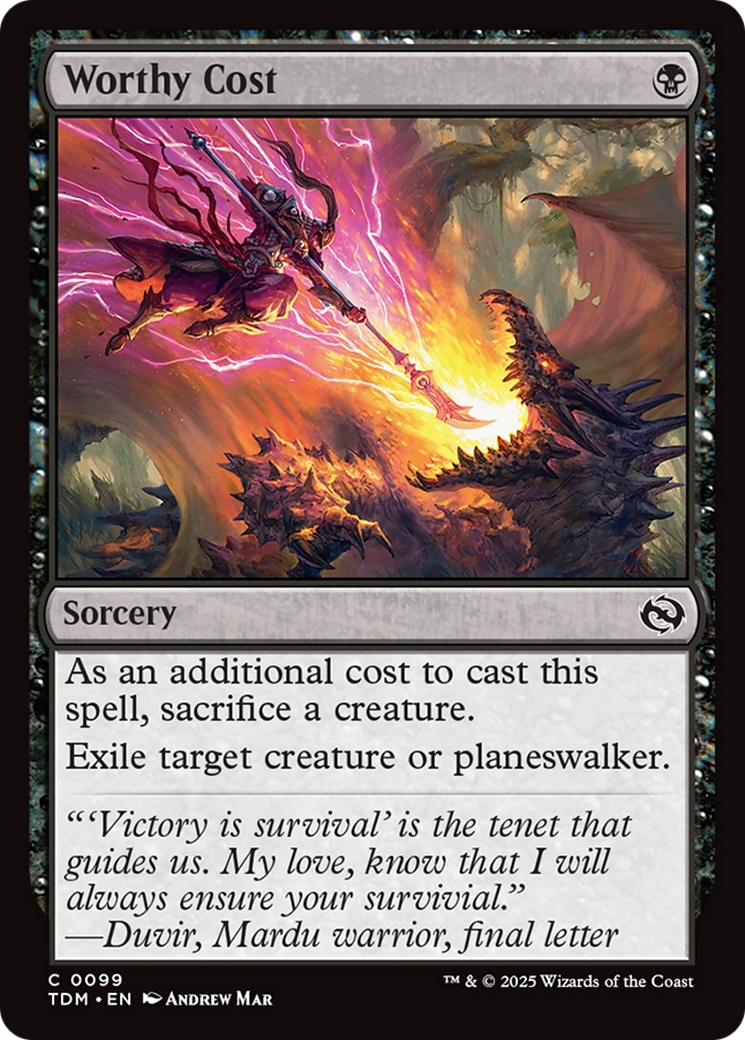 Worthy Cost [Tarkir: Dragonstorm] MTG Single Magic: The Gathering | Red Claw Gaming
