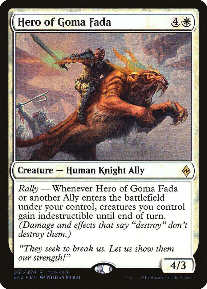 Hero of Goma Fada (Intro Pack) [Battle for Zendikar Promos] MTG Single Magic: The Gathering | Red Claw Gaming