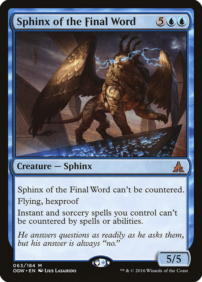 Sphinx of the Final Word [Oath of the Gatewatch] MTG Single Magic: The Gathering | Red Claw Gaming