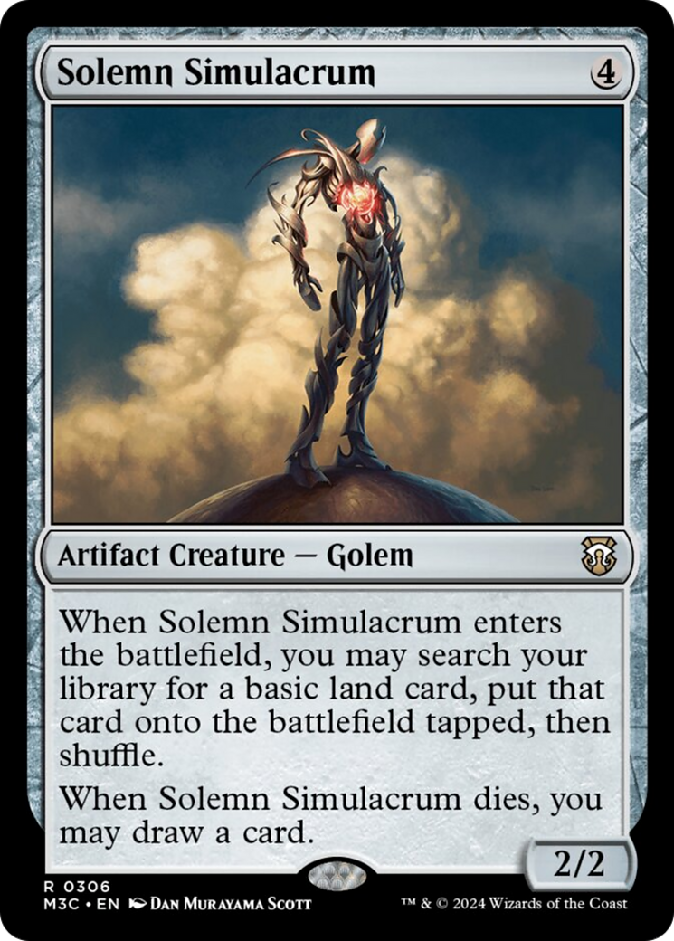 Solemn Simulacrum (Ripple Foil) [Modern Horizons 3 Commander] MTG Single Magic: The Gathering | Red Claw Gaming