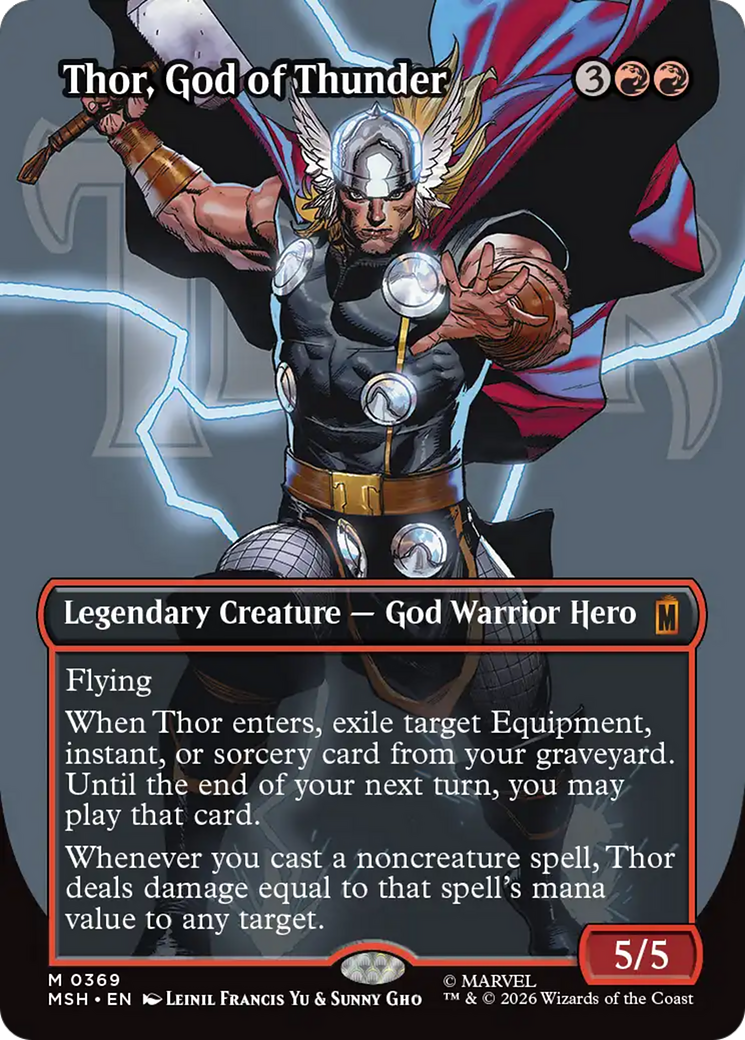 Thor, God of Thunder (Borderless) (0369) [Marvel Super Heroes] | Red Claw Gaming