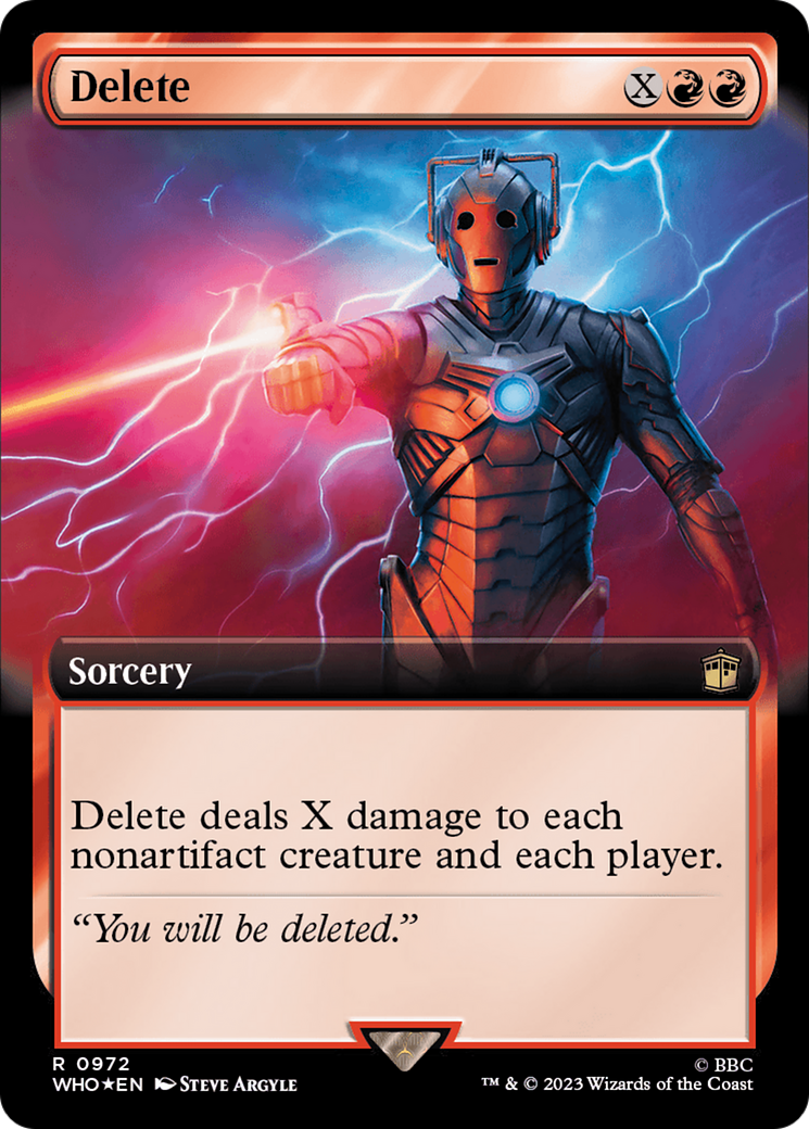 Delete (Extended Art) (Surge Foil) [Doctor Who] MTG Single Magic: The Gathering | Red Claw Gaming
