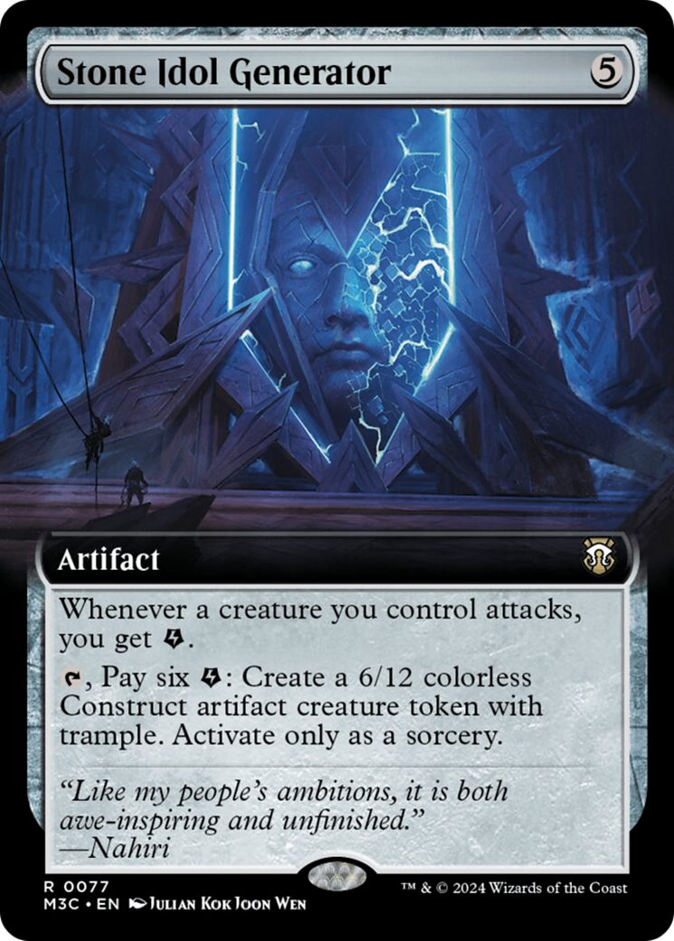 Stone Idol Generator (Extended Art) (Ripple Foil) [Modern Horizons 3 Commander] MTG Single Magic: The Gathering | Red Claw Gaming