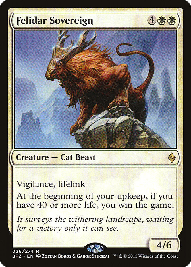Felidar Sovereign [Battle for Zendikar] MTG Single Magic: The Gathering | Red Claw Gaming