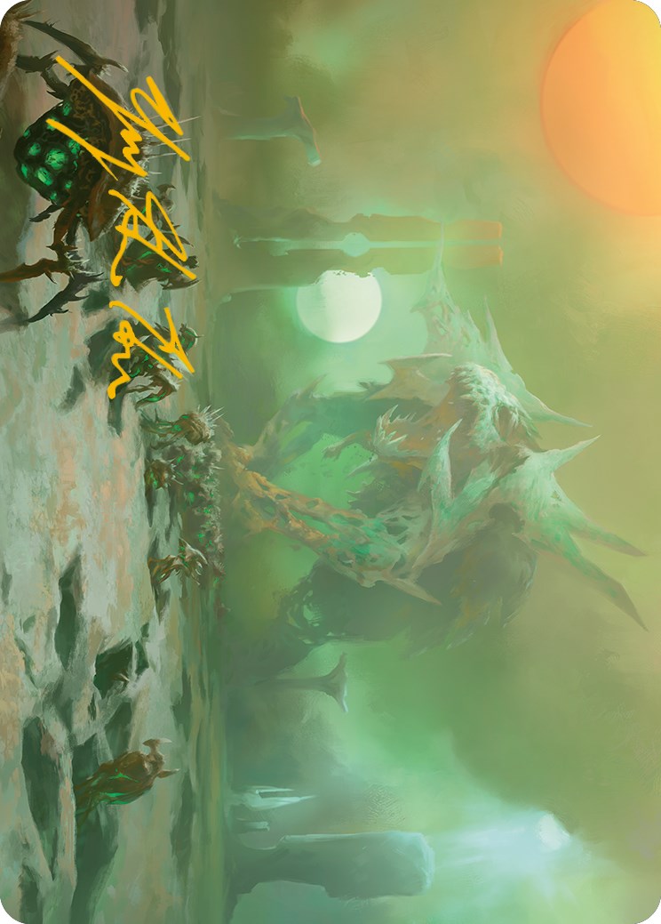 Green Sun's Twilight Art Card (Gold-Stamped Signature) [Phyrexia: All Will Be One Art Series] MTG Single Magic: The Gathering | Red Claw Gaming