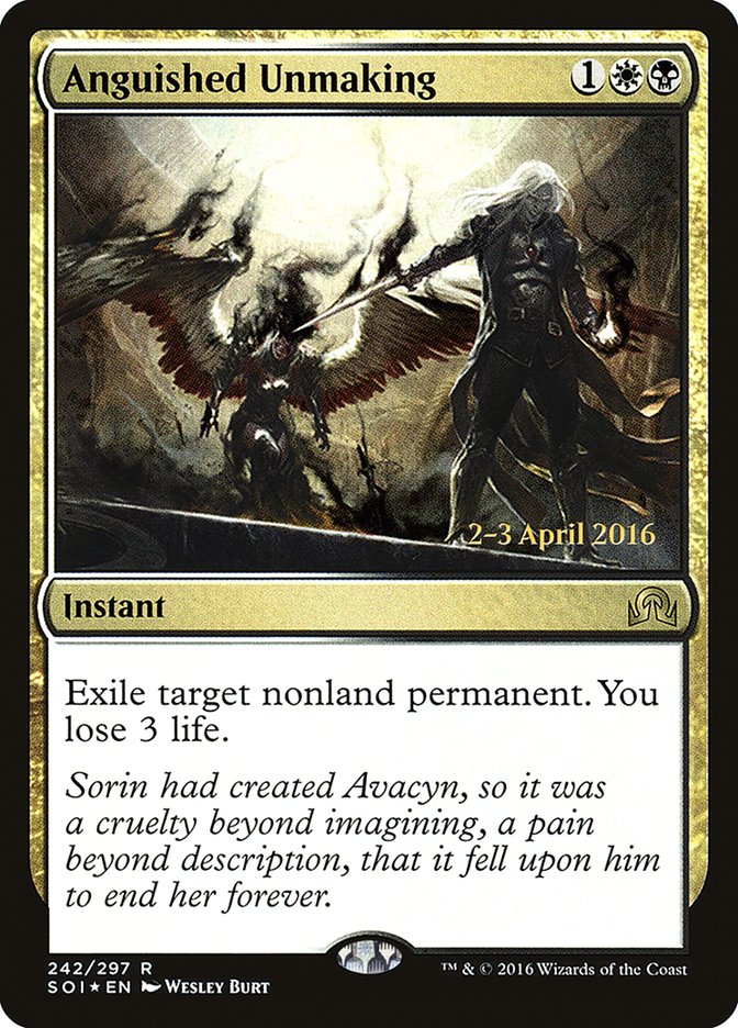 Anguished Unmaking [Shadows over Innistrad Prerelease Promos] MTG Single Magic: The Gathering | Red Claw Gaming
