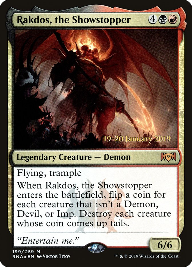 Rakdos, the Showstopper [Ravnica Allegiance Prerelease Promos] MTG Single Magic: The Gathering | Red Claw Gaming
